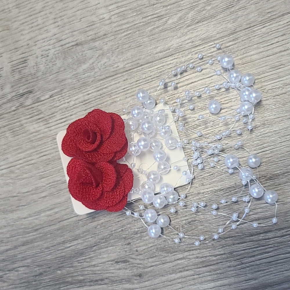 Red Flower earrings